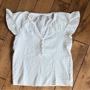 Madewell Lightspun Flutter Sleeve Top Size XS